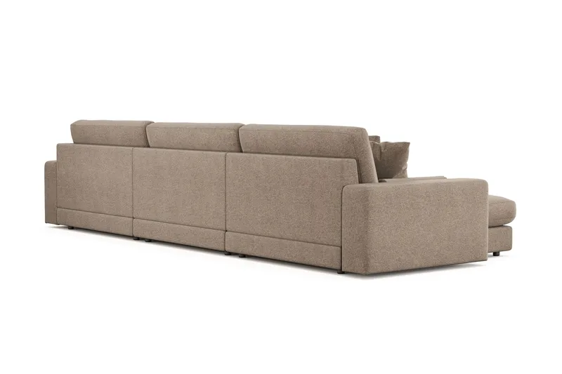 Adelsö by Gynning 6-sits Vändbar L-formad Djup Divansoffa i Tyg - Brun - Möbler - Soffa - Divansoffa & schäslongsoffa