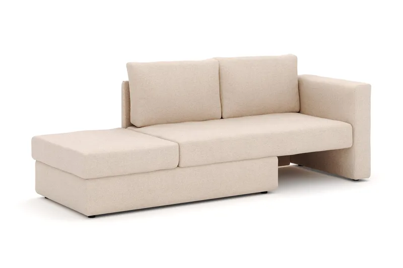 Alnaryd 2-3-sits Bäddsoffa med Fällbart Armstöd - Beige - Möbler - Soffa - Bäddsoffa - 2 sits bäddsoffa