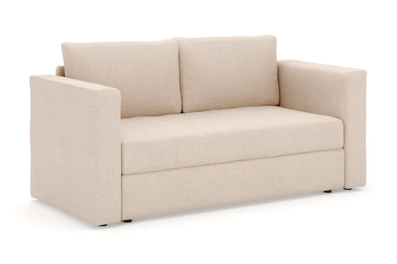 Alnaryd 2-3-sits Bäddsoffa med Fällbart Armstöd - Beige - Möbler - Soffa - Bäddsoffa - 2 sits bäddsoffa