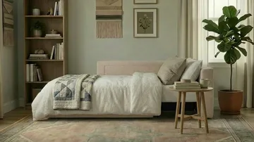Alnaryd 2-3-sits Bäddsoffa med Fällbart Armstöd - Beige - Möbler - Soffa - Bäddsoffa - 2 sits bäddsoffa