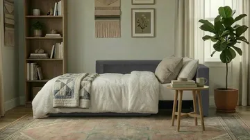 Alnaryd 2-3-sits Bäddsoffa med Fällbart Armstöd - Grå - Möbler - Soffa - Bäddsoffa - 2 sits bäddsoffa