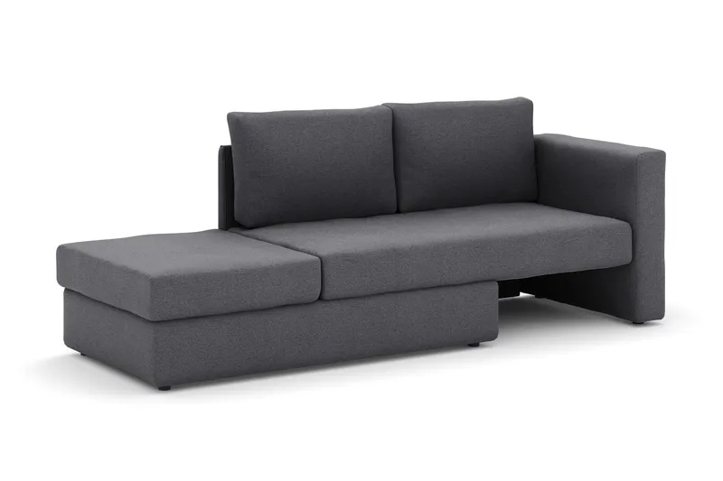 Alnaryd 2-3-sits Bäddsoffa med Fällbart Armstöd - Grå - Möbler - Soffa - Bäddsoffa - 2 sits bäddsoffa