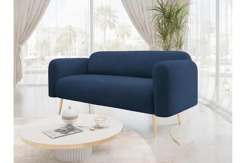Alros Soffa 2-sits - Marinblå - Möbler - Soffa - Sammetssoffa