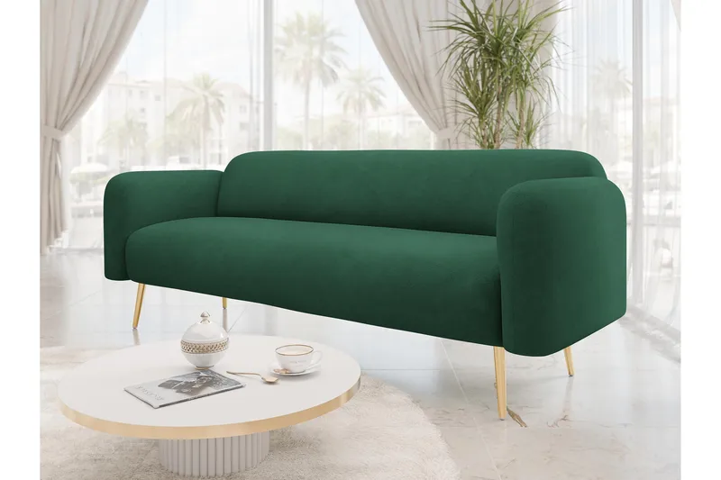 Alros Soffa 3-sits - Grön - Möbler - Soffa - Sammetssoffa