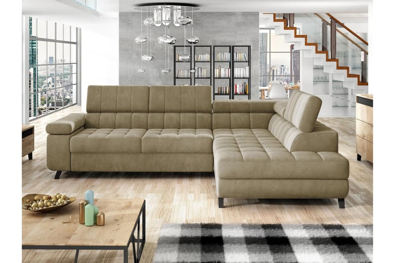 Amshyttan Soffa med Schäslong 3-sits - Beige - Möbler - Soffa - Sammetssoffa