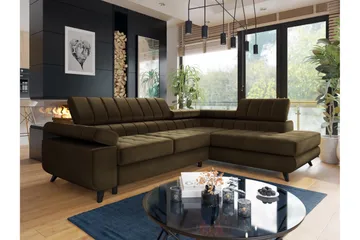 Amshyttan Soffa med Schäslong 3-sits - Brun - Möbler - Soffa - Sammetssoffa