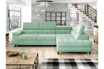 Amshyttan Soffa med Schäslong 3-sits - Grön - Möbler - Soffa - Sammetssoffa