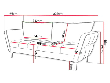 Ancienne 3-sits Soffa - ljusbeige - Möbler - Soffa - 2 sits soffa