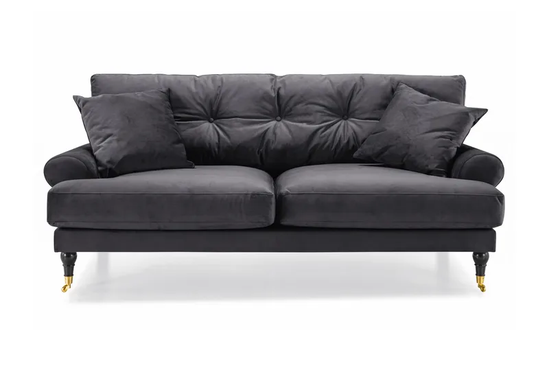 Andrew 2-sits Sammetssoffa - Mörkgrå - Möbler - Soffa - Sammetssoffa