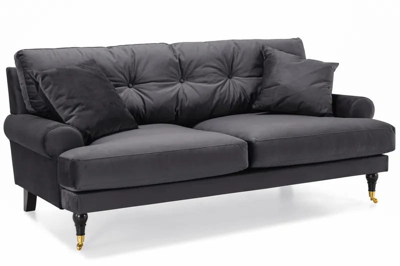 Andrew 2-sits Sammetssoffa - Mörkgrå - Möbler - Soffa - Sammetssoffa
