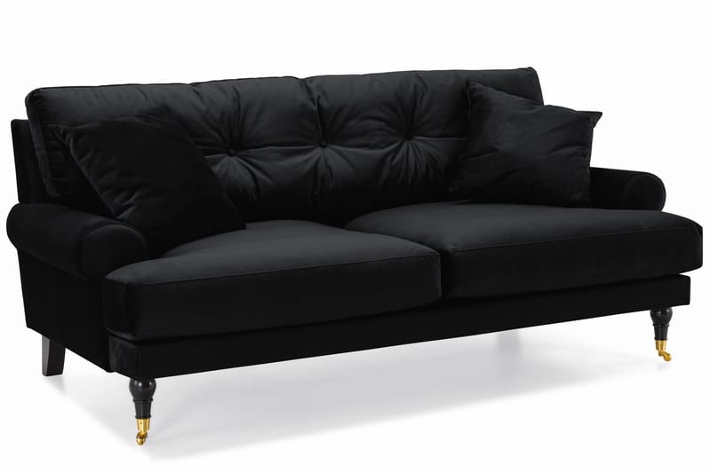 Andrew 2-sits Sammetssoffa - Svart - Möbler - Soffa - Sammetssoffa