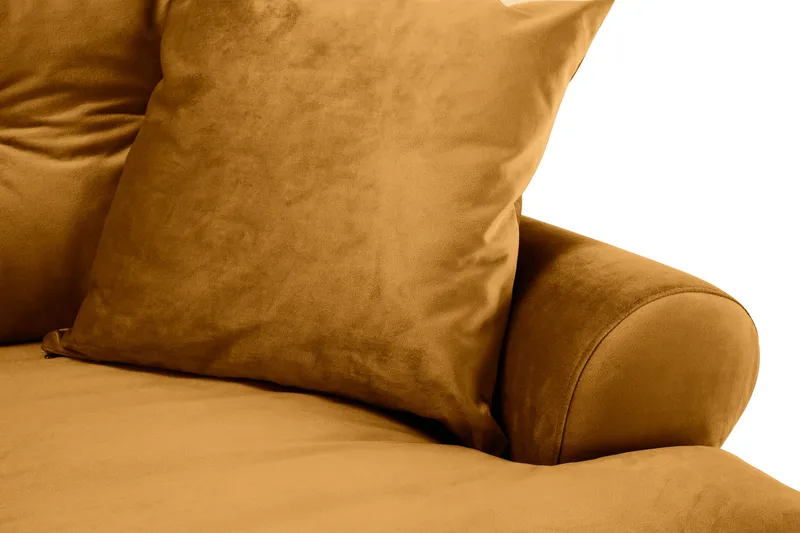 Andrew 3-sits Sammetssoffa - Mörkgul - Möbler - Soffa - Sammetssoffa
