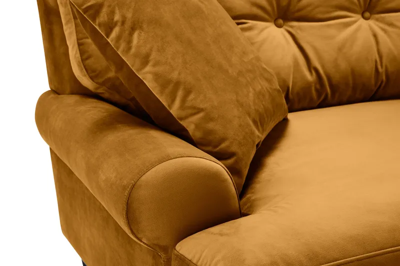 Andrew 3-sits Sammetssoffa - Mörkgul - Möbler - Soffa - Sammetssoffa