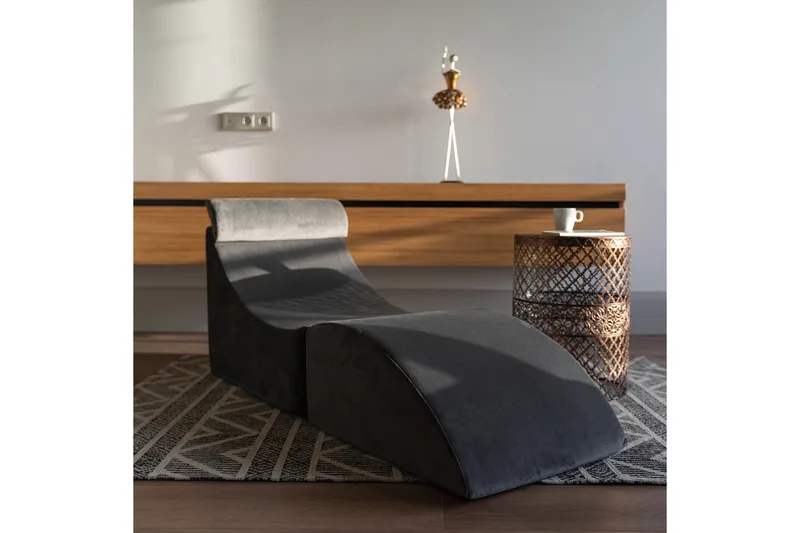 Antigua Dagbädd med Rygg 50 cm - Antracit - Möbler - Soffa - Sammetssoffa