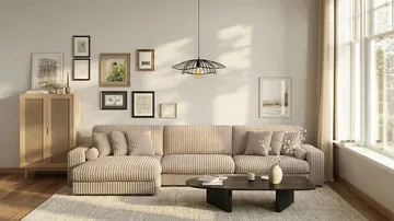 Arken Lyx 6-sits Vändbar L-formad Djup Divansoffa i Manchester - Greige - Möbler - Soffa - Divansoffa & schäslongsoffa