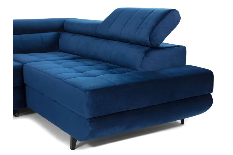 Azoulay Hörnsoffa Vänster - Mörkblå - Möbler - Soffa - Sammetssoffa