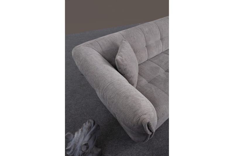 Azzo 4-sits Soffa med Divan - Ljusgrå - Möbler - Soffa - Divansoffa & schäslongsoffa - 4 sits soffa med divan