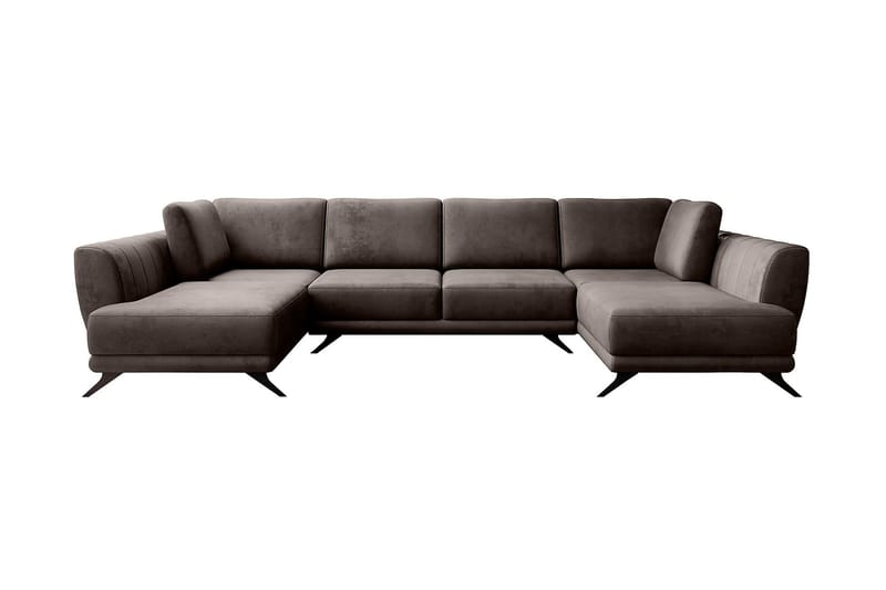 Bäddsoffa Dubbelschäslong Kazuma - Brun - Möbler - Soffa - Bäddsoffa - Bäddsoffa längsbäddad