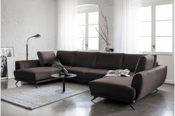 Bäddsoffa Dubbelschäslong Kazuma - Brun - Möbler - Soffa - Bäddsoffa - Bäddsoffa längsbäddad