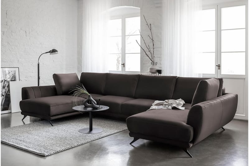 Bäddsoffa Dubbelschäslong Kazuma - Brun - Möbler - Soffa - Bäddsoffa - Bäddsoffa längsbäddad