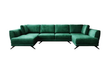 Bäddsoffa Dubbelschäslong Kazuma - Grön - Möbler - Soffa - Bäddsoffa - Bäddsoffa längsbäddad