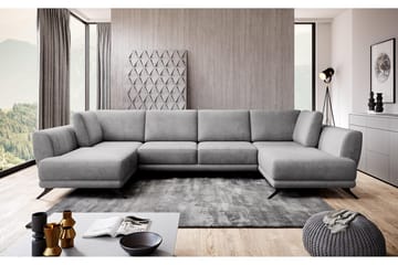 Bäddsoffa Dubbelschäslong Kazuma - Ljusgrå - Möbler - Soffa - Bäddsoffa - Bäddsoffa längsbäddad