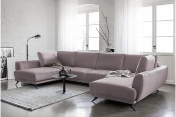 Bäddsoffa Dubbelschäslong Kazuma - Ljusrosa - Möbler - Soffa - Bäddsoffa - Bäddsoffa längsbäddad