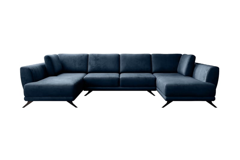 Bäddsoffa Dubbelschäslong Kazuma - Mörkblå - Möbler - Soffa - Bäddsoffa - Bäddsoffa längsbäddad