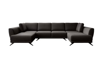 Bäddsoffa Dubbelschäslong Kazuma - Mörkbrun - Möbler - Soffa - Bäddsoffa - Bäddsoffa längsbäddad