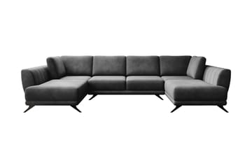 Bäddsoffa Dubbelschäslong Kazuma - Mörkgrå - Möbler - Soffa - Sammetssoffa