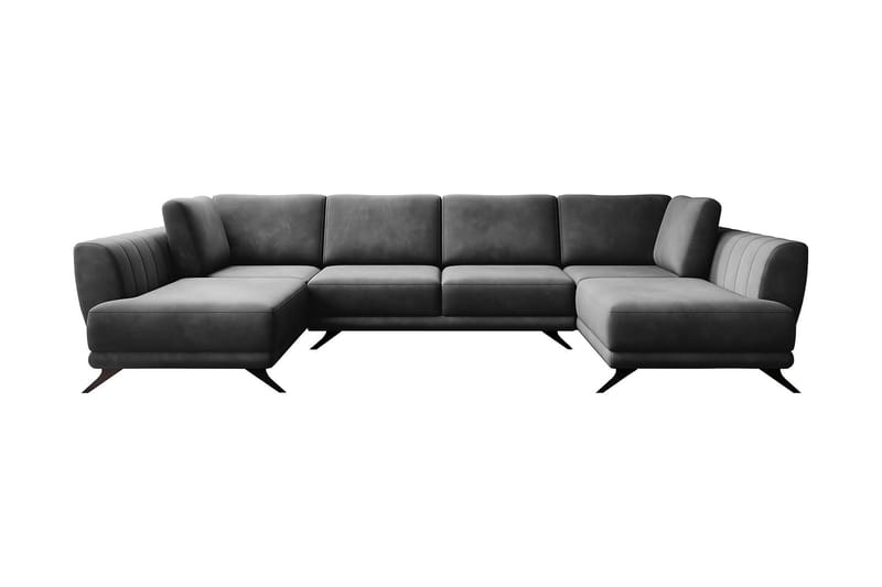 Bäddsoffa Dubbelschäslong Kazuma - Mörkgrå - Möbler - Soffa - Sammetssoffa