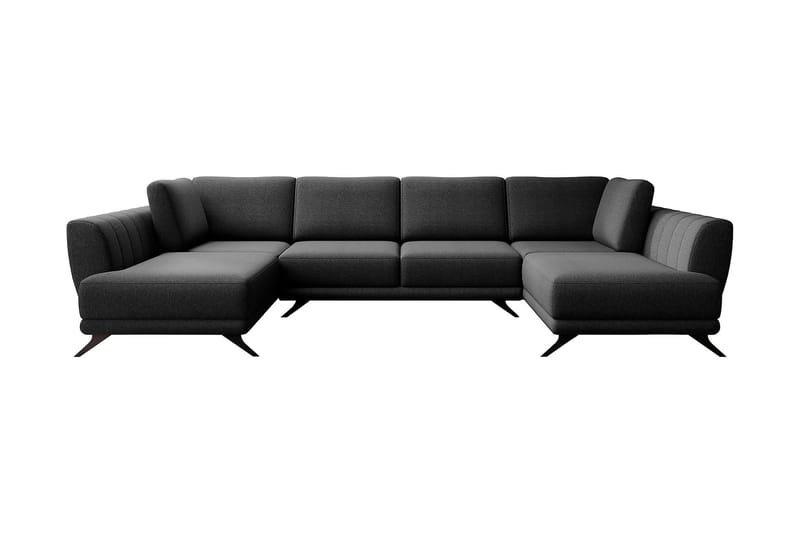 Bäddsoffa Dubbelschäslong Kazuma - Mörkgrå - Möbler - Soffa - Bäddsoffa - Bäddsoffa längsbäddad