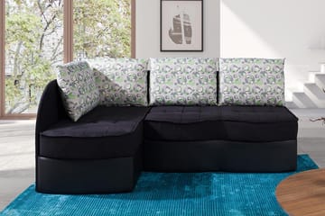 Bäddsoffa Frestelsens 203x143x79 cm - Svart/Röd/Vit - Möbler - Soffa - Skinnsoffa