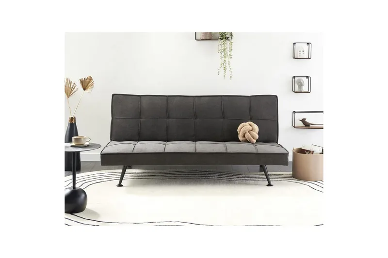 Bäddsoffa Hasle Grå, svart - Grå, svart - Möbler - Soffa - Bäddsoffa - Futon - Futon soffa