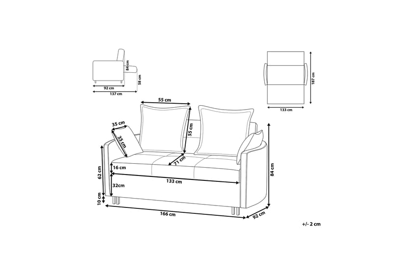 Bäddsoffa Hitchin - Beige - Möbler - Soffa - Bäddsoffa - Framåtbäddad bäddsoffa