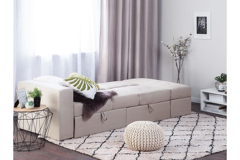 Bäddsoffa Loudell - Beige - Möbler - Soffa - Bäddsoffa - Bäddsoffa längsbäddad