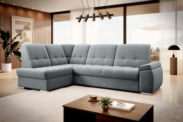 Bäddsoffa m. Schäslong Amelya 3-sits - Grå - Möbler - Soffa - Bäddsoffa - Bäddsoffa längsbäddad