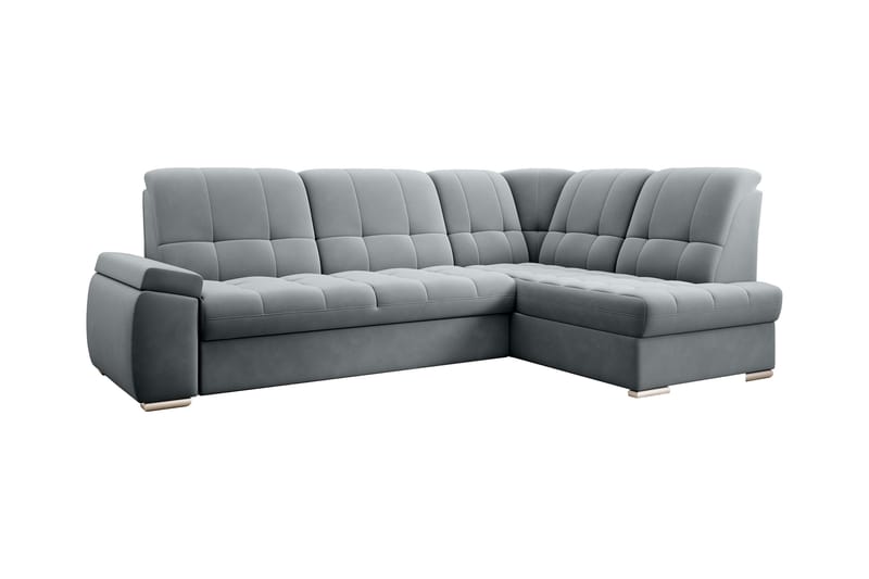 Bäddsoffa m. Schäslong Amelya 3-sits - Grå - Möbler - Soffa - Bäddsoffa - Bäddsoffa längsbäddad