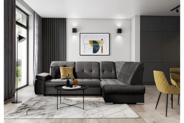 Bäddsoffa m. Schäslong Amelya 3-sits - Grå - Möbler - Soffa - Bäddsoffa - Bäddsoffa längsbäddad