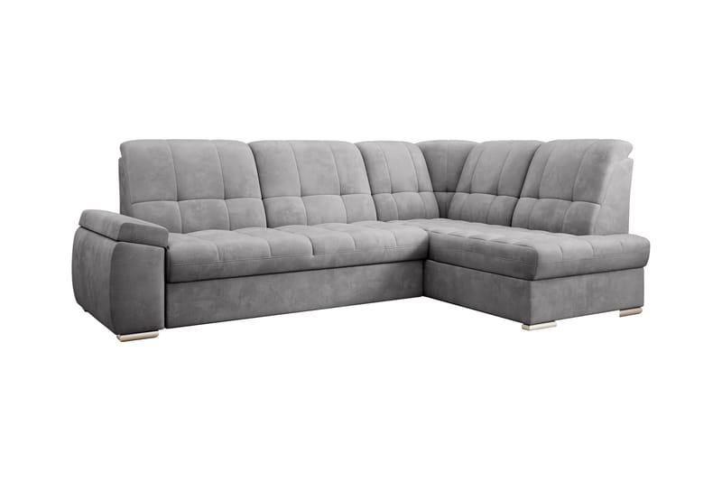 Bäddsoffa m. Schäslong Amelya 3-sits - Grå - Möbler - Soffa - Bäddsoffa - Bäddsoffa längsbäddad