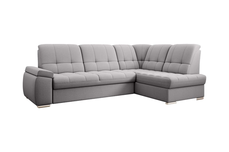 Bäddsoffa m. Schäslong Amelya 3-sits - Grå - Möbler - Soffa - Bäddsoffa - Bäddsoffa längsbäddad