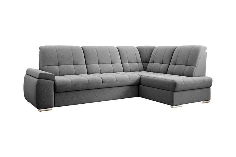 Bäddsoffa m. Schäslong Amelya 3-sits - Grå - Möbler - Soffa - Bäddsoffa - Bäddsoffa längsbäddad