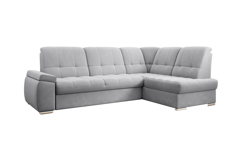 Bäddsoffa m. Schäslong Amelya 3-sits - Grå - Möbler - Soffa - Bäddsoffa - Bäddsoffa längsbäddad