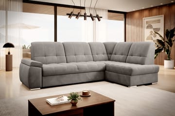 Bäddsoffa m. Schäslong Amelya 3-sits - Grå - Möbler - Soffa - Bäddsoffa - Bäddsoffa längsbäddad
