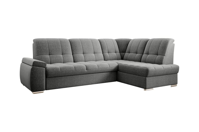 Bäddsoffa m. Schäslong Amelya 3-sits - Grå - Möbler - Soffa - Bäddsoffa - Bäddsoffa längsbäddad