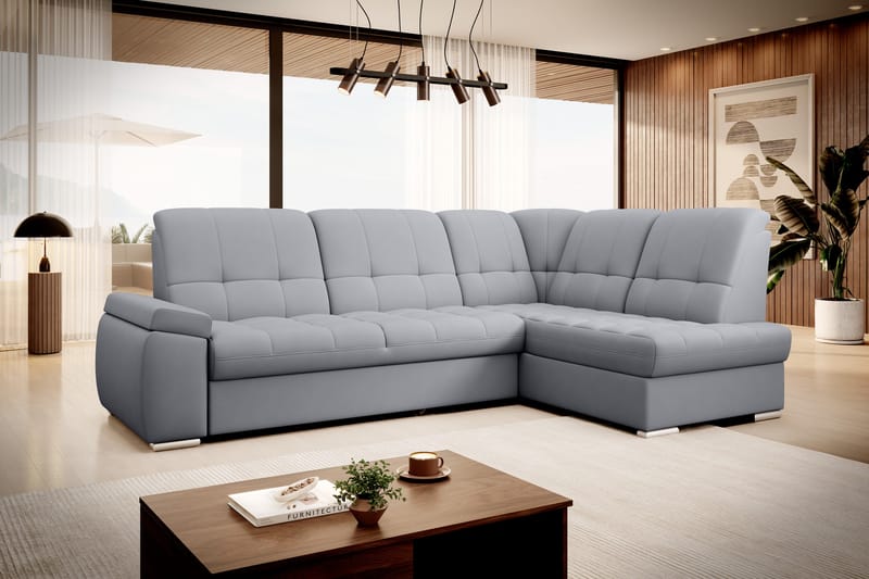 Bäddsoffa m. Schäslong Amelya 3-sits - Grå - Möbler - Soffa - Bäddsoffa - Bäddsoffa längsbäddad