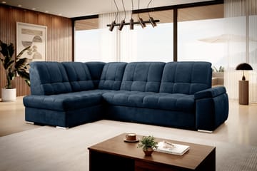 Bäddsoffa m. Schäslong Amelya 3-sits - Mörkblå - Möbler - Soffa - Bäddsoffa - Bäddsoffa längsbäddad