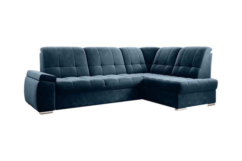 Bäddsoffa m. Schäslong Amelya 3-sits - Mörkblå - Möbler - Soffa - Bäddsoffa - Bäddsoffa längsbäddad