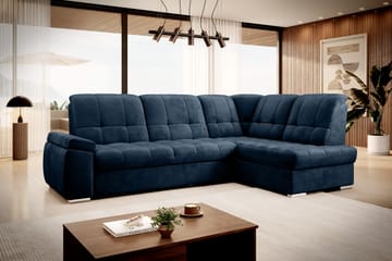 Bäddsoffa m. Schäslong Amelya 3-sits - Mörkblå - Möbler - Soffa - Bäddsoffa - Bäddsoffa längsbäddad