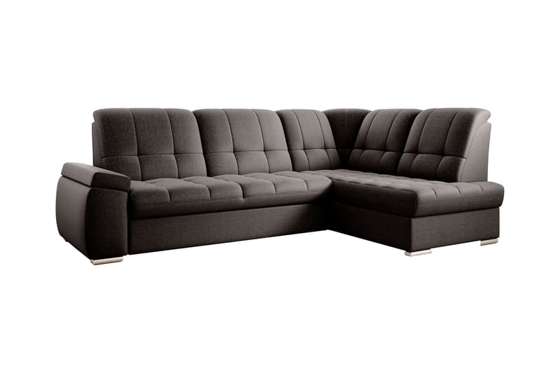 Bäddsoffa m. Schäslong Amelya 3-sits - Mörkbrun - Möbler - Soffa - Bäddsoffa - Bäddsoffa längsbäddad